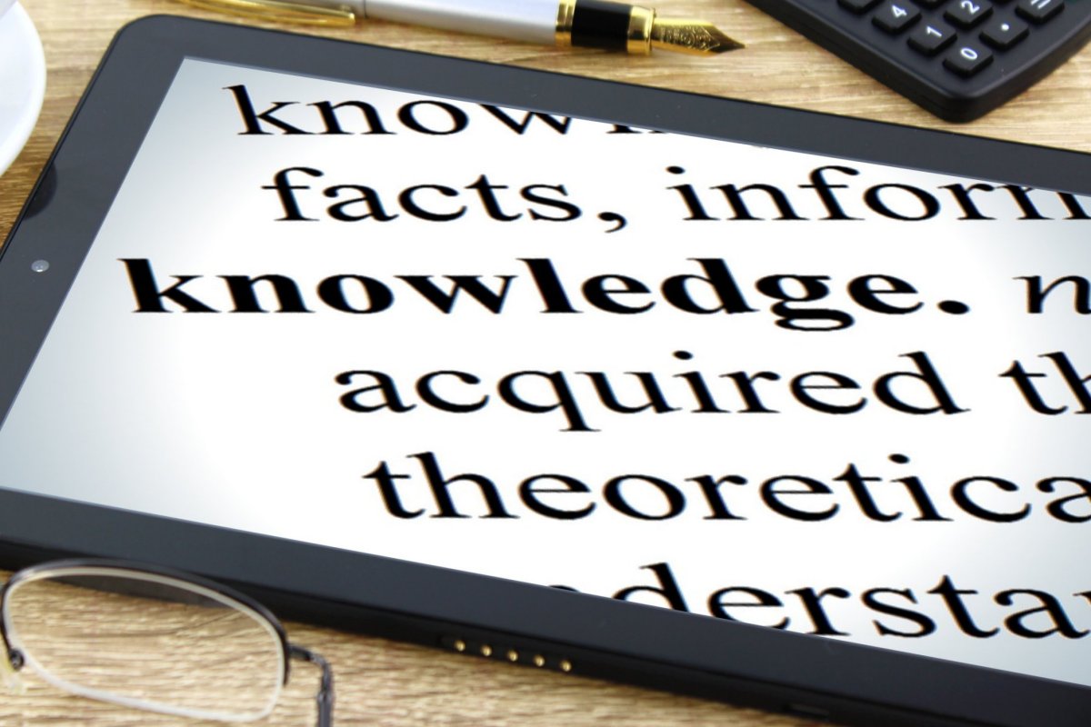 knowledge dictionary definition shown on tablet